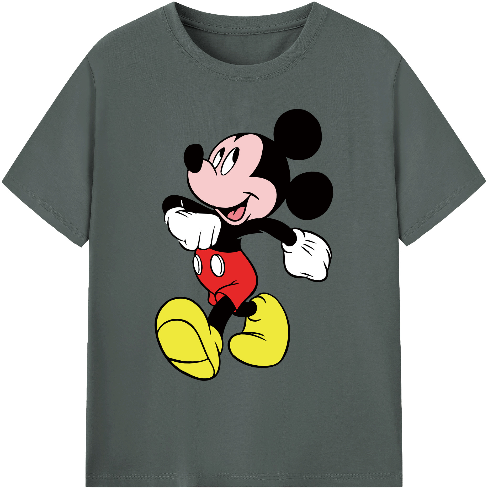 ミッキーマウス Mickey Mouse 綿100％ メンズ半袖Tシャツ｜肌触りやわらか＆通気性